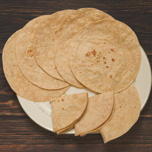 whole wheat roti made with olive oil