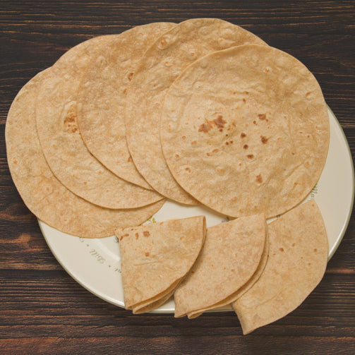 whole wheat roti made with olive oil